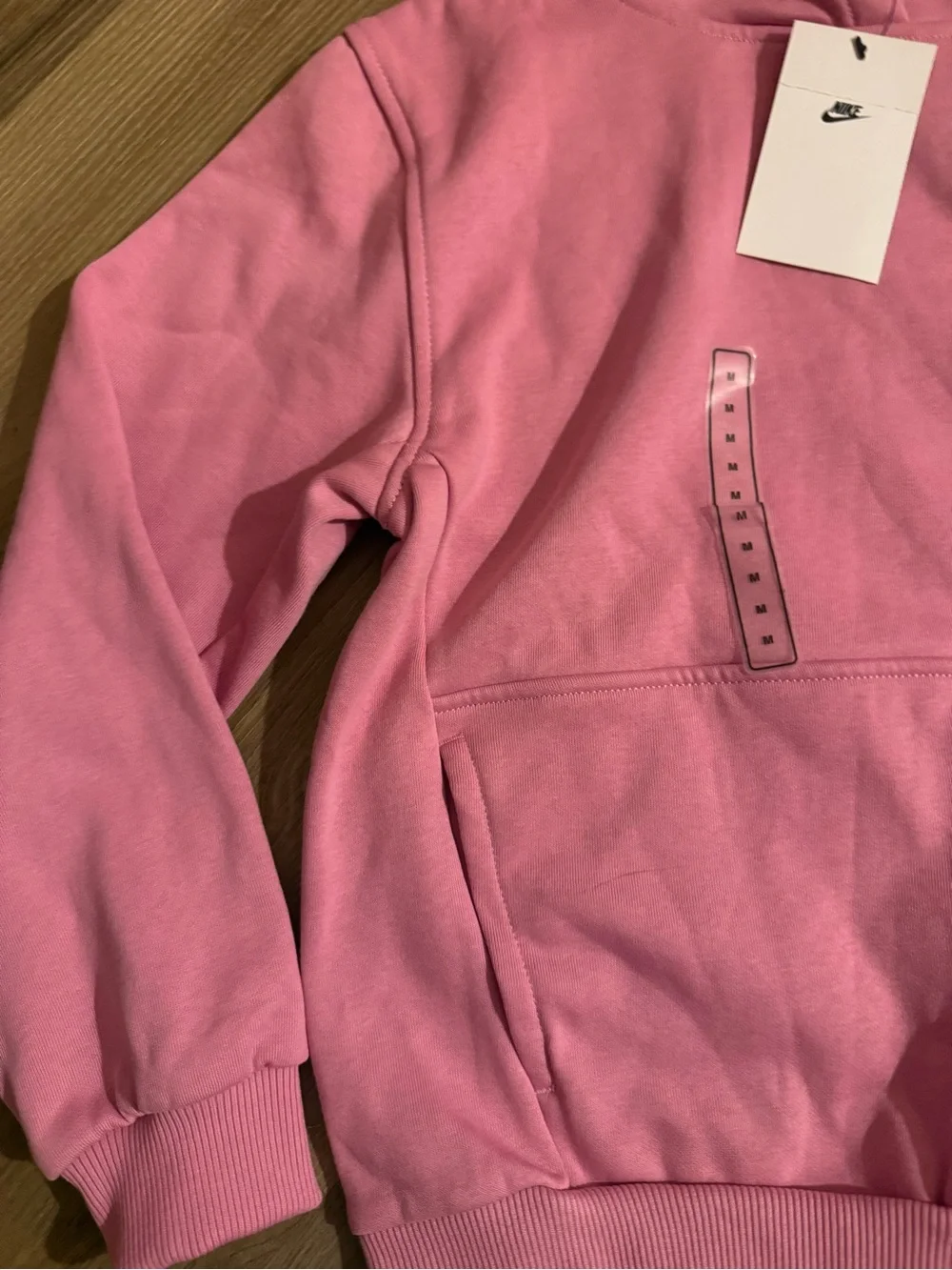Nike Girl’s Pink Pullover Hoodie with White Logo